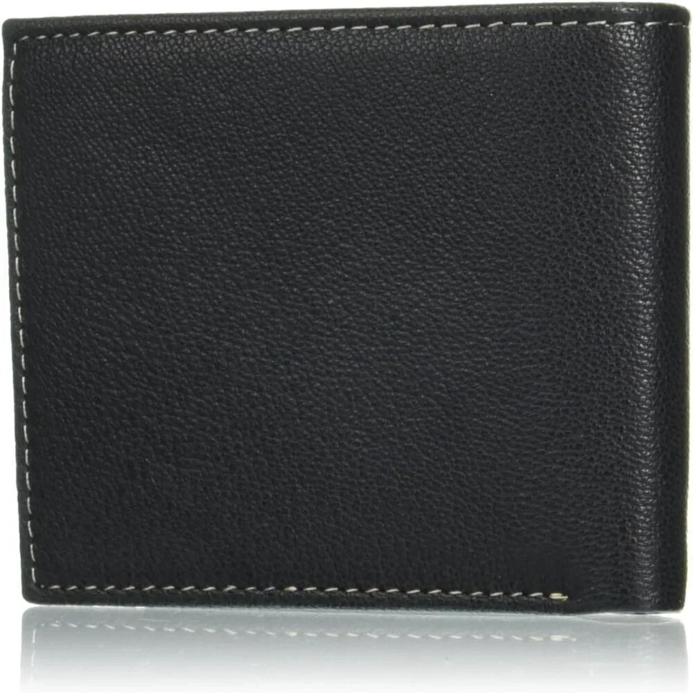 🆕Men Black Leather Passcase Security RFID Wallet, Black, One Size